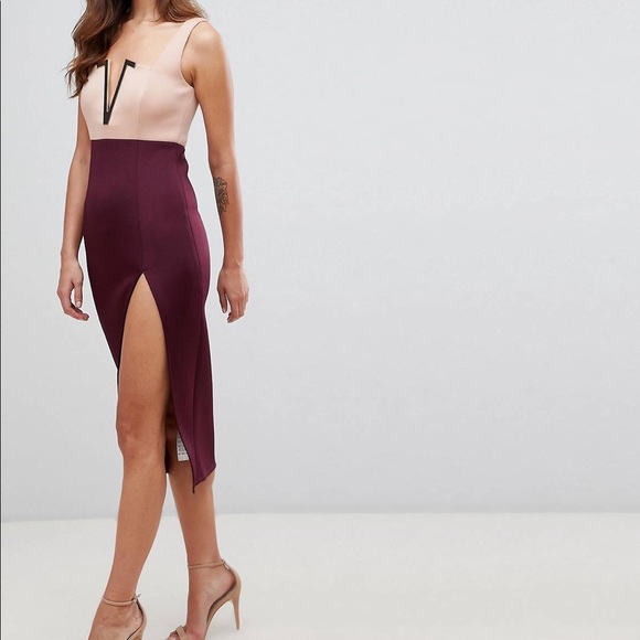 ASOS DESIGN sz:8 Color Block Gold V Bone Thigh High - Picture 14 of 16